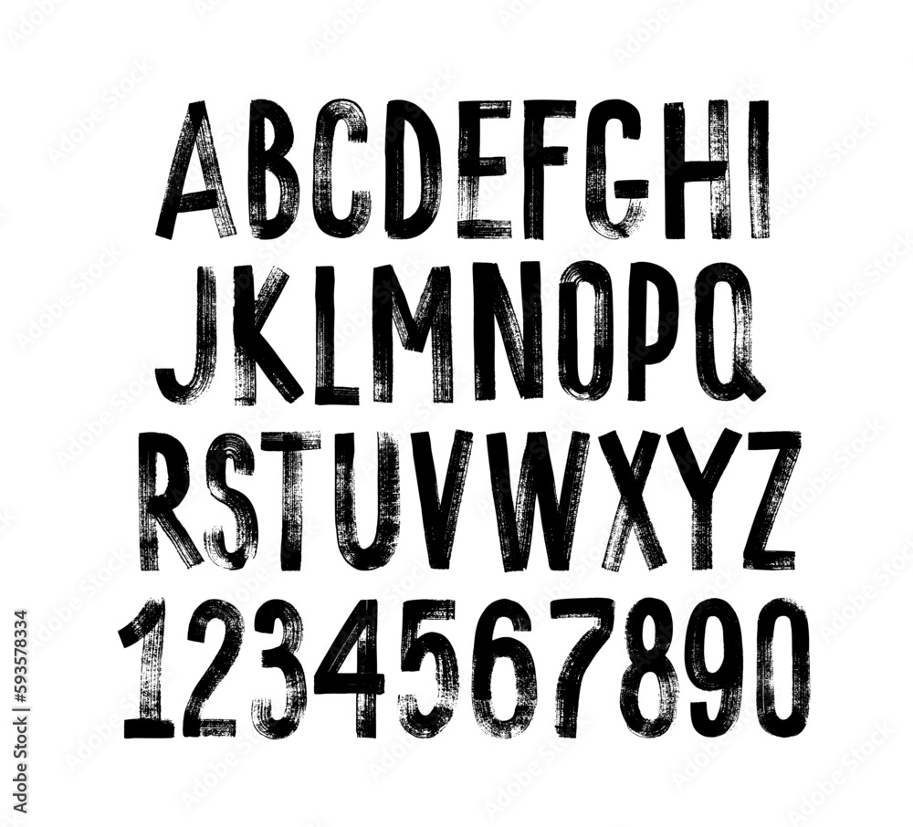 Fototapete grunge alphabet with capital letters. dirty textured vector font. typographic distressed font with d