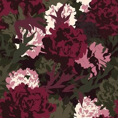 botanical opportunity organize, come full circle for organize and upgrade, with plant establishment for prints and weaved works of craftsmanship . Seamless pattern, AI Generated