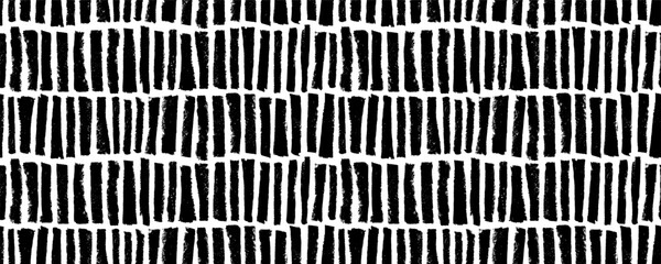Abstract striped grunge seamless pattern. Vertical short strokes and brush lines. Rough grunge stamps wallpaper. Sloppy strokes in a row. Vector texture banner. Geometric pattern with thick lines.