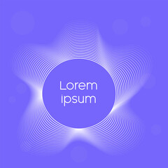 banners with wavy linear frames a circle shape inside. Modern dynamic, flowing shapes for logo, label or emblem design.