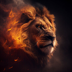 Naklejka premium portrait of a lion