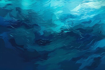 Fototapeta na wymiar Abstract blue water surface graphic design. Generative AI