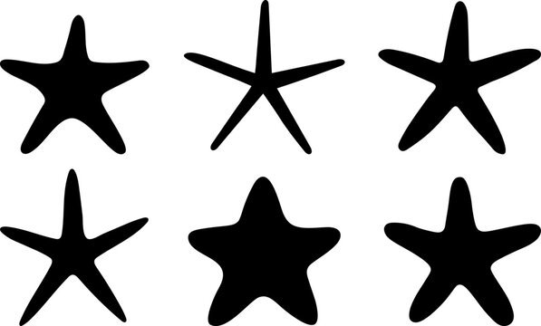 Starfish black silhouette vector illustration