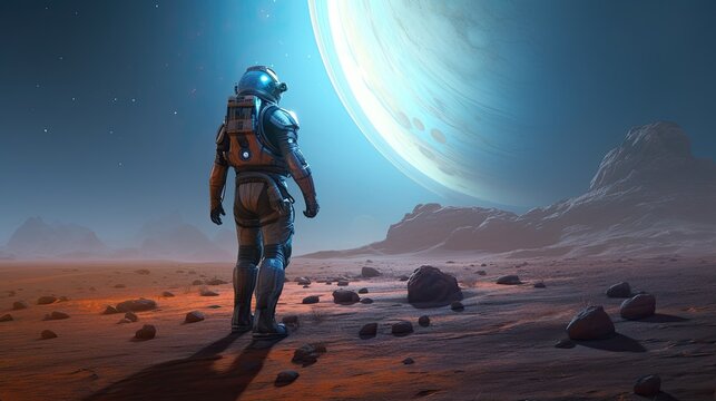 Astronaut in space suit Generative AI