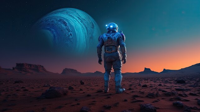 Astronaut in space suit Generative AI