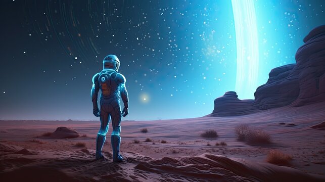 Astronaut in space suit Generative AI