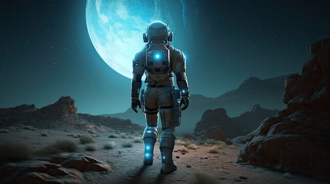 Astronaut in space suit Generative AI