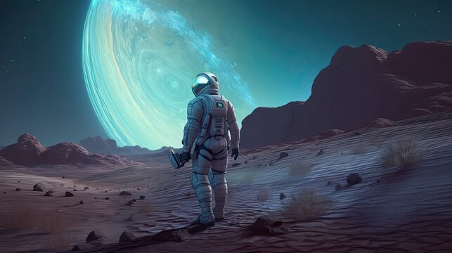 Astronaut in space suit Generative AI