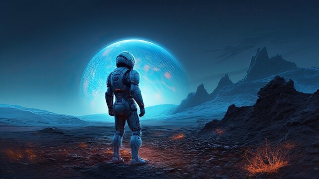 Astronaut in space suit Generative AI