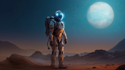 Astronaut in space suit Generative AI