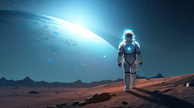 Astronaut in space suit Generative AI