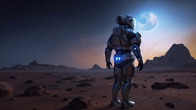 Astronaut in space suit Generative AI