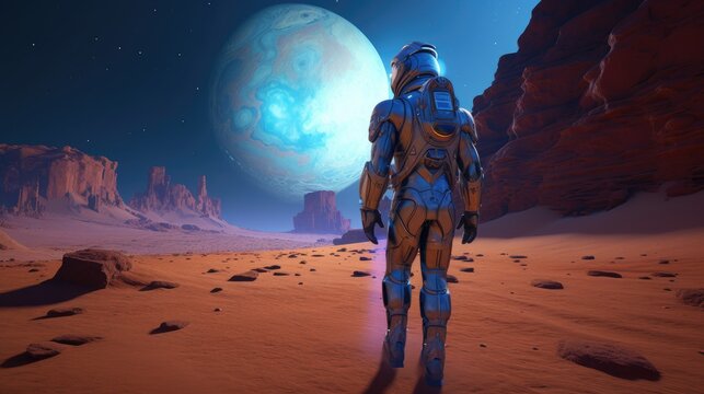 Astronaut in space suit Generative AI