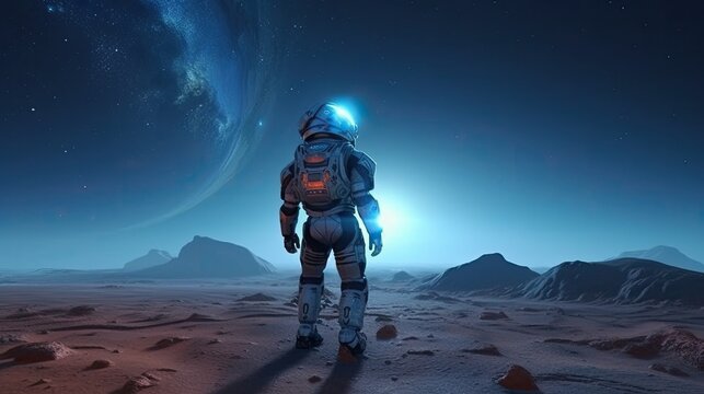 Astronaut in space suit Generative AI