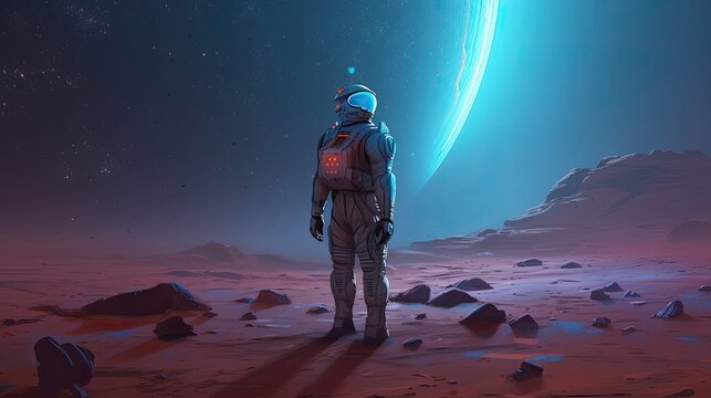 Astronaut in space suit Generative AI