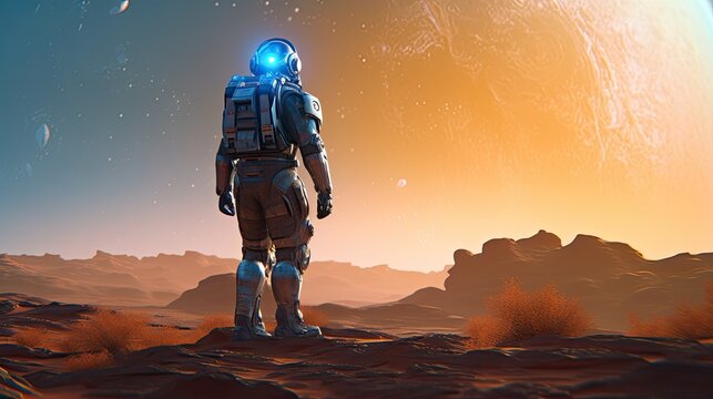 Astronaut in space suit Generative AI