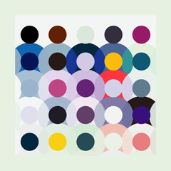 Vector art, diverse crowd abstract pattern, society, community concept. Multicultural human silhouettes symbolize the right to be different and the inclusivity of gatherings. People group background - obrazy, fototapety, plakaty