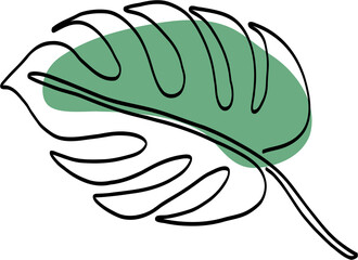 Simplicity monstera leaf freehand drawing