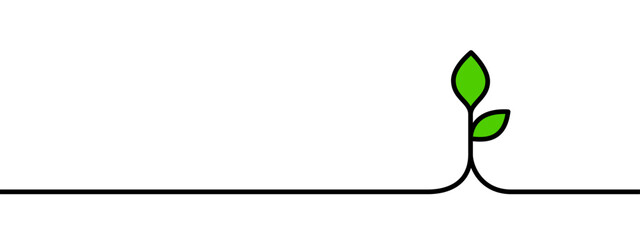 Seed and sprout progress line illustration