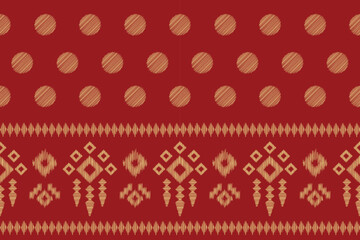 Ethnic Ikat fabric pattern geometric style.African Ikat embroidery Ethnic oriental pattern red background. Abstract,vector,illustration.For texture,clothing,scraf,decoration,carpet.
