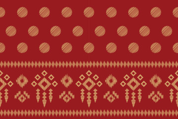 Ethnic Ikat fabric pattern geometric style.African Ikat embroidery Ethnic oriental pattern red background. Abstract,vector,illustration.For texture,clothing,scraf,decoration,carpet.