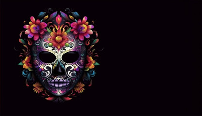 Dia de los muertos, Maxican mask girl, Generative Ai