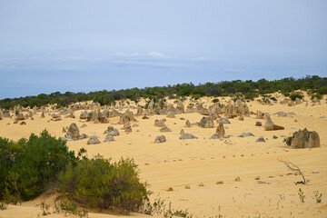 Sand covered Pinnacles in Nambung, Western Australia