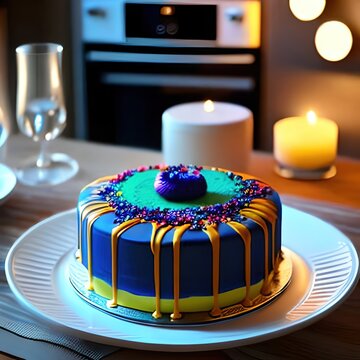 "Delightful and Colorful Cake Creations: Mouthwatering Images of Exquisite Cakes in Vibrant Hues - Perfect for Celebrations and Sweet Indulgences"