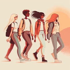 a group of teenagers enjoying life and friendship generative ai