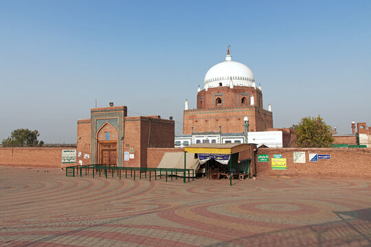 Multan, Pakistan - 26 Mar 2021: Tomb of Shah Rukn e Alam, Bahauddin Zakaria in Multan, Punjab province, Pakistan