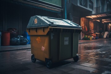 Recycling bin container for garbage. Generative AI