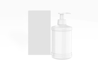 Realistic Cosmetic bottle can sprayer container. Dispenser for cream, soups, and other cosmetics With lid and without. Template For Mock up Your Design. 3D illustration