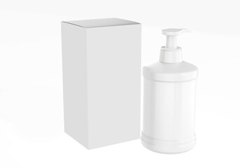 Realistic Cosmetic bottle can sprayer container. Dispenser for cream, soups, and other cosmetics With lid and without. Template For Mock up Your Design. 3D illustration