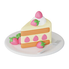 Strawberry cheesecake 3d sweets icon
