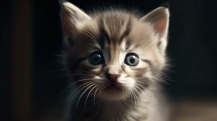 Closeup of a Very Cute and Adorable Little Kitten. With Licensed Generative AI Technology Assistance