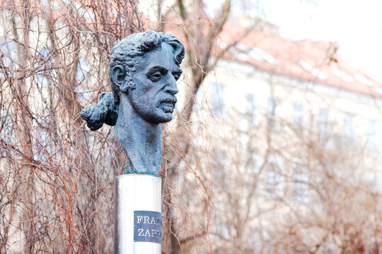 Vilnius, Lithuania, March 2023: Frank Zappa statue