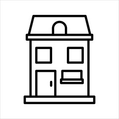 Office building flat vector icon isolated on white background.