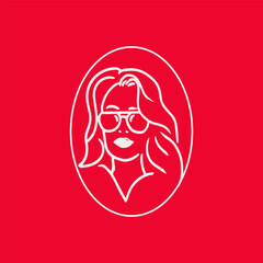 Illustration Vector Woman Isolated Red Background