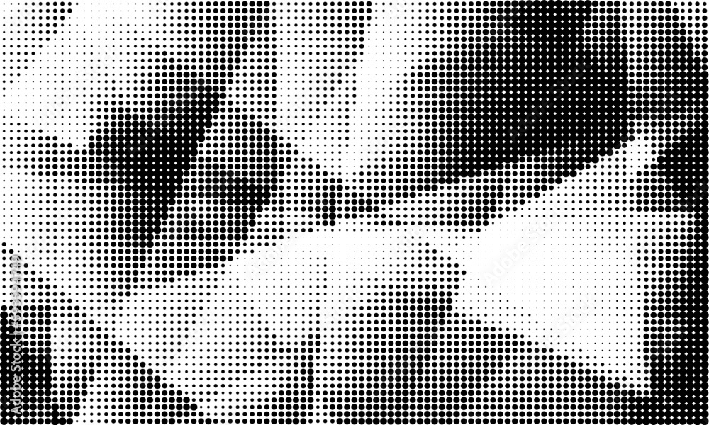Poster monochrome gradient halftone dots background. vector illustration
