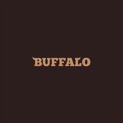 Horned buffalo lettering vector logo design