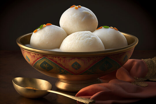 Rasgulla is a one of famous Indian sweet made by Pure Cow milk. This sweet is served chilled and has soft-spongy texure. with the divine aroma of cardamom and Saffron