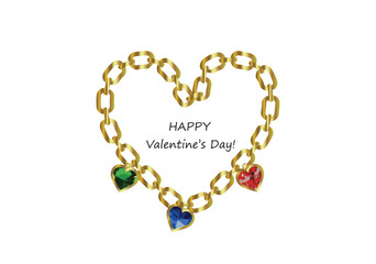 golden ring shape of heart. 