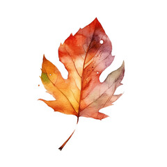 Naklejka na ściany i meble Watercolor Autumn leaf. generative ai