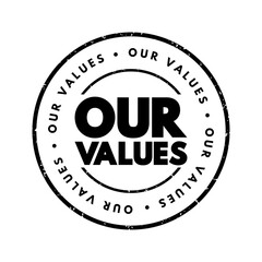 Our Values text stamp, concept background