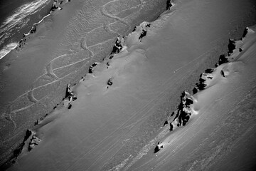 Ukrainian freeskier on Rebra peaks