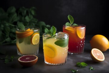 Citrus summer drinks. Generative AI