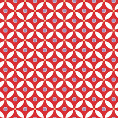 Abstract Retro Circles Leaves Geometric Decorative Vector Seamless Pattern Trendy Fashion Colors Minimalist Chic Texture