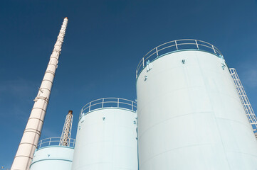 Oil storage tank in chemical factory