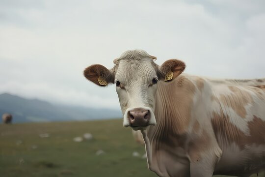 Cow looking camera, generative ai