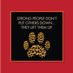 tittle leopard paw red background